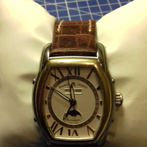 Мужской коричневый ремешок на часы Maurice Lacroix MP6439