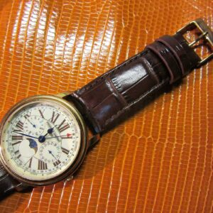 Коричневый ремешок на часы Friderique Constant из кожи с тиснением под крокодила