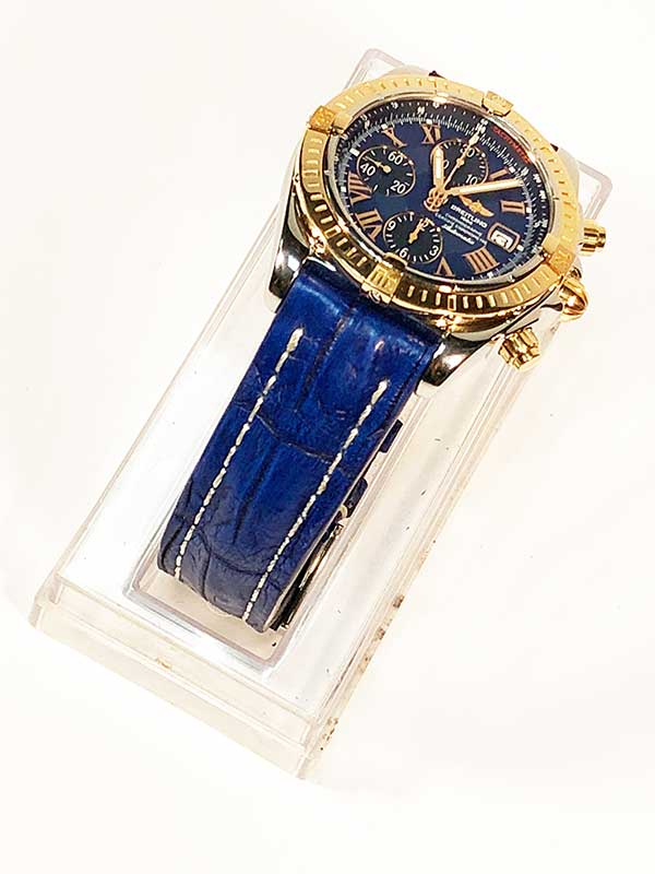 Синий ремешок для часов Breitling Chronomat