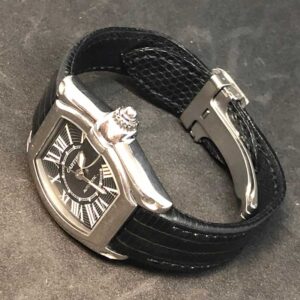 Мужской ремешок из ящерицы на часы Cartier Roadster черный