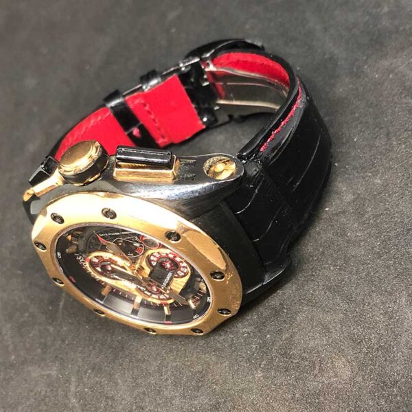 Мужской ремешок на часы Cvstos Cr50 из крокодила черный