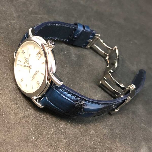 Синий ремешок на часы Ulysse Nardin Classic из кожи крокодила