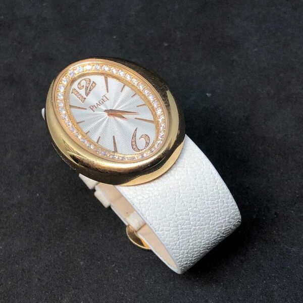 Женский белый ремешок на часы Piaget из кожи козы ручной работы
