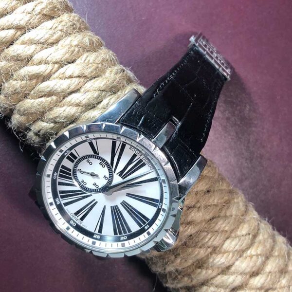 Черный ремешок для часов Roger Dubuis Excalibur из кожи крокодила
