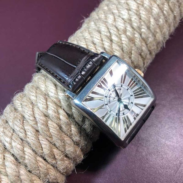Коричневый ремешок на часы Franck Muller Master Square King 6000 из кожи крокодила